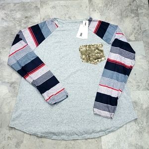 #10243-5 Women's appareal long sleeve shirt,L and XL,Gray